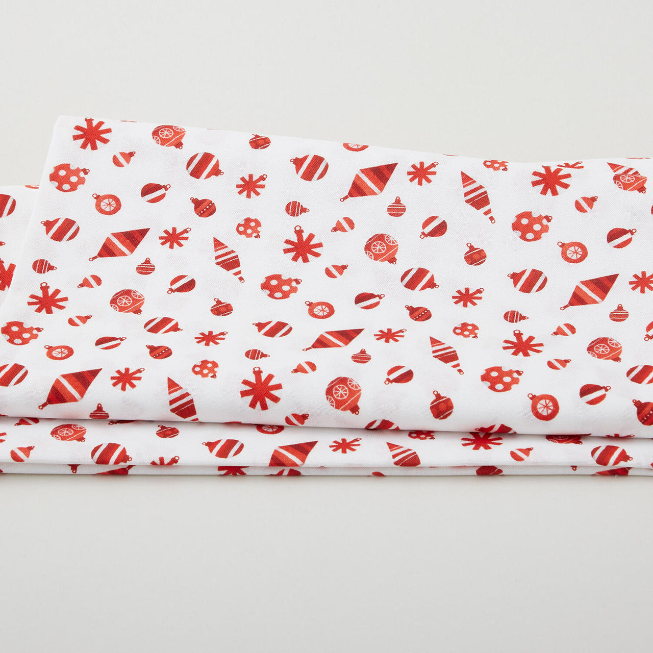 Meowy Christmas - Fa La La Ornaments Red/White 2 Yard Cut