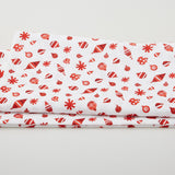 Meowy Christmas - Fa La La Ornaments Red/White 2 Yard Cut