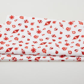 Meowy Christmas - Fa La La Ornaments Red/White 2 Yard Cut