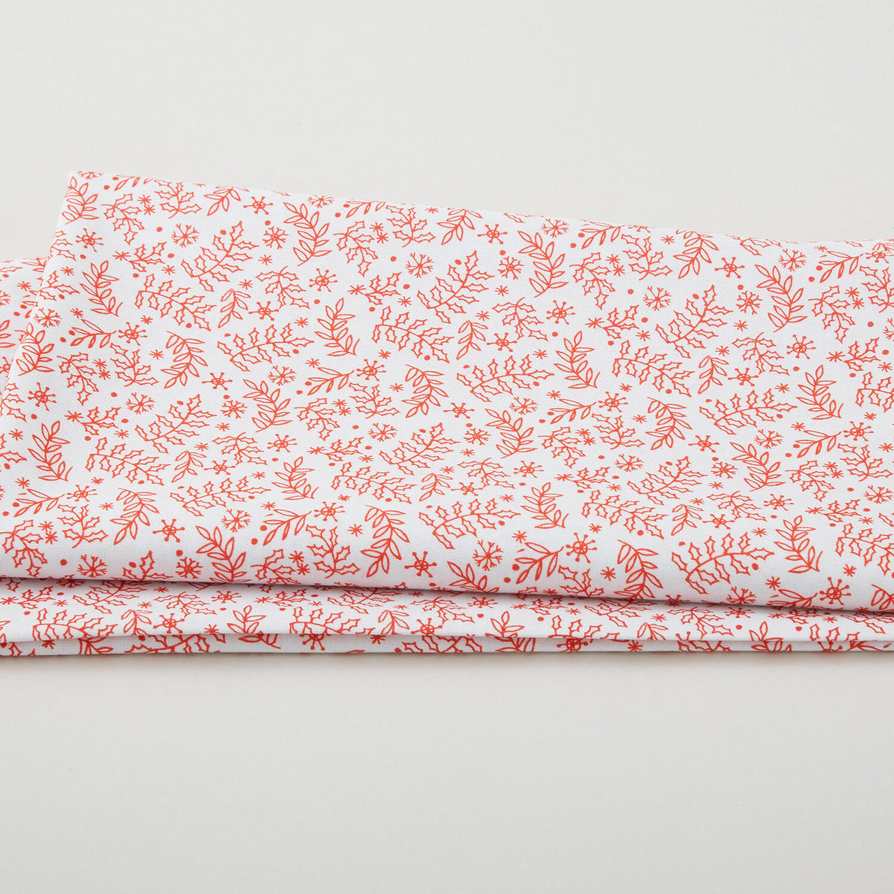 Meowy Christmas - Holly Jingle Red/White 2 Yard Cut