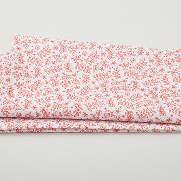 Meowy Christmas - Holly Jingle Red/White 2 Yard Cut