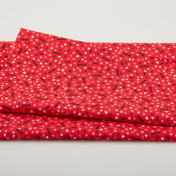 Whole Lotta Love - Hugs & Kisses Red 2 Yard Cut