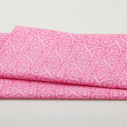 Whole Lotta Love - Lacey Heart Medium Pink 2 Yard Cut