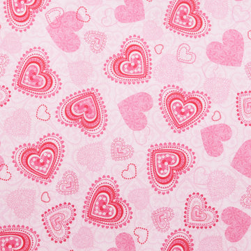 Whole Lotta Love - Romantic Hearts Pink 2 Yard Cut