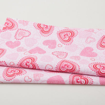 Whole Lotta Love - Romantic Hearts Pink 2 Yard Cut