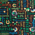 Shamrocks & Shenanigans - Lucky Words Black 2 Yard Cut