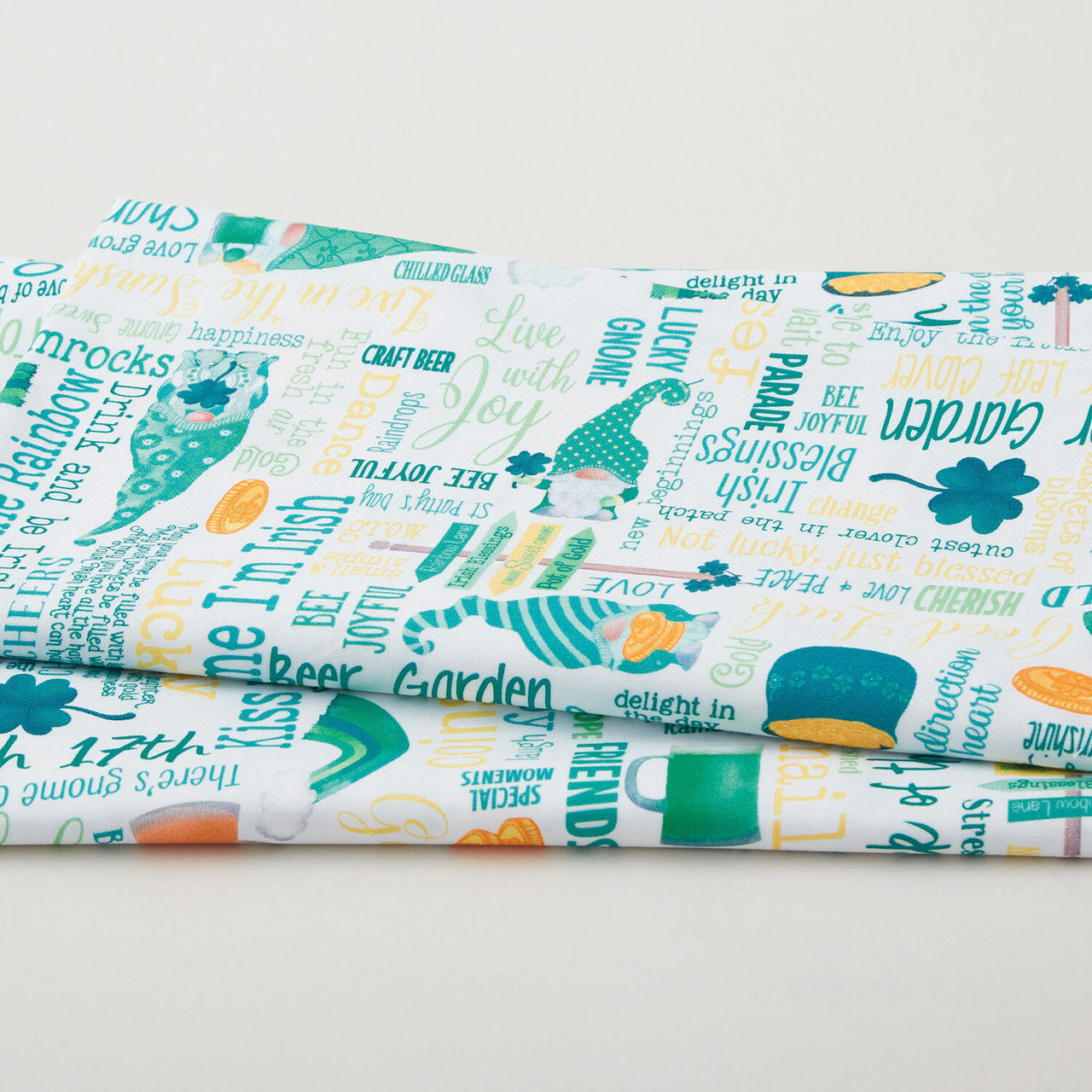 Luck of the Gnomes - Lucky Words White 2 Yard Cut