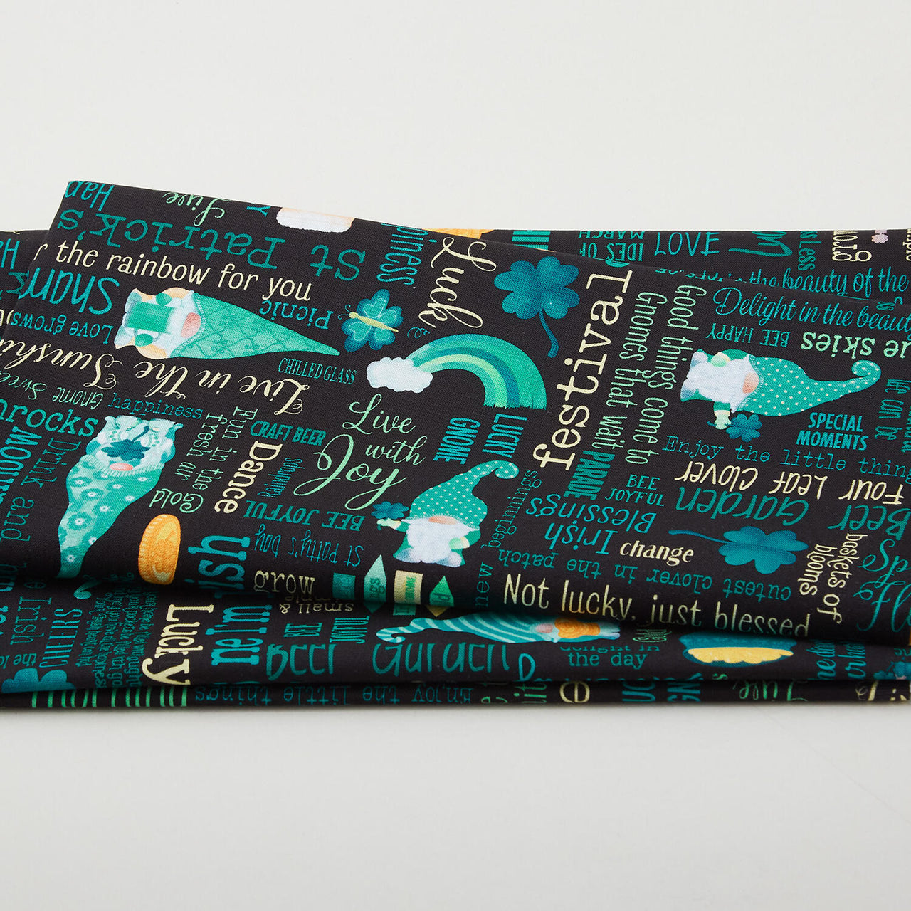 Luck of the Gnomes - Lucky Words Black 2 Yard Cut