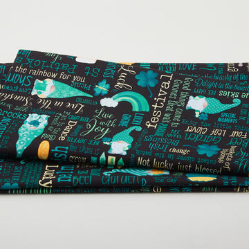 Luck of the Gnomes - Lucky Words Black 2 Yard Cut