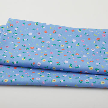 Love Grows Here - Sweet Flowers Periwinkle 2 Yard Cut