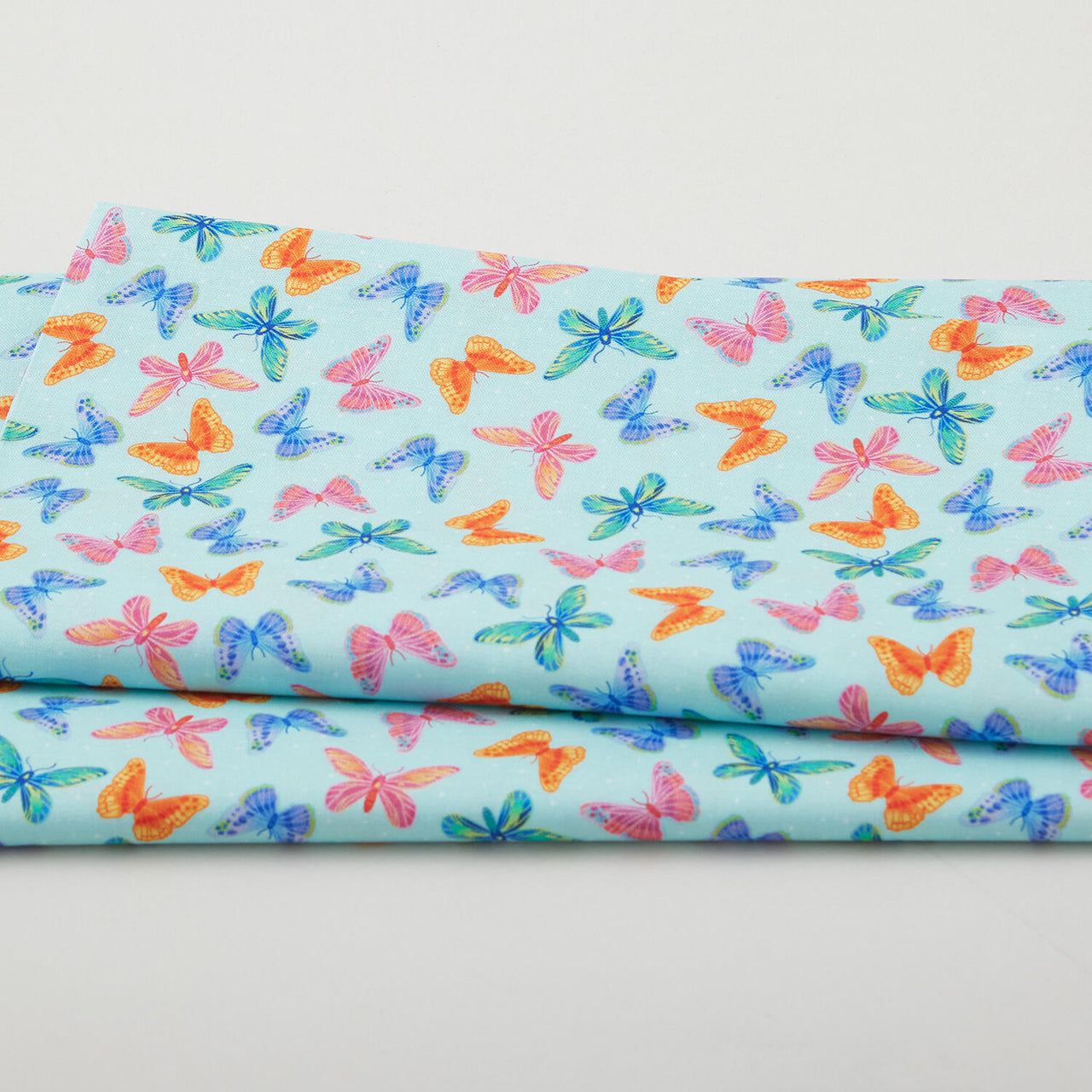 Love Grows Here - Butterflies & Dots Aqua 2 Yard Cut