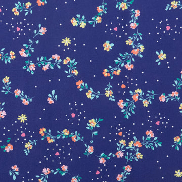 Love Grows Here - Floral Trellis Navy 2 Yard Cut