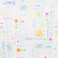 Love Grows Here - Blossom & Bloom Words White 2 Yard Cut