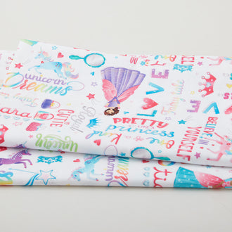 Fairytale Dreams - Fairytale Words White 2 Yard Cut