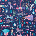 Fairytale Dreams - Fairytale Words Navy 2 Yard Cut
