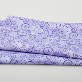 Fairytale Dreams - Dazzling Swirls Purple 2 Yard Cut