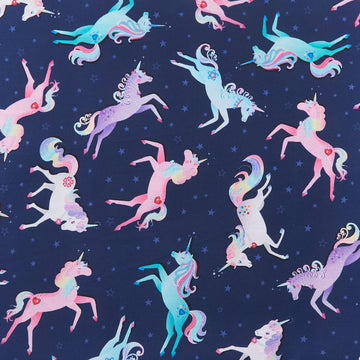 Fairytale Dreams - Magical Unicorns Navy 2 Yard Cut