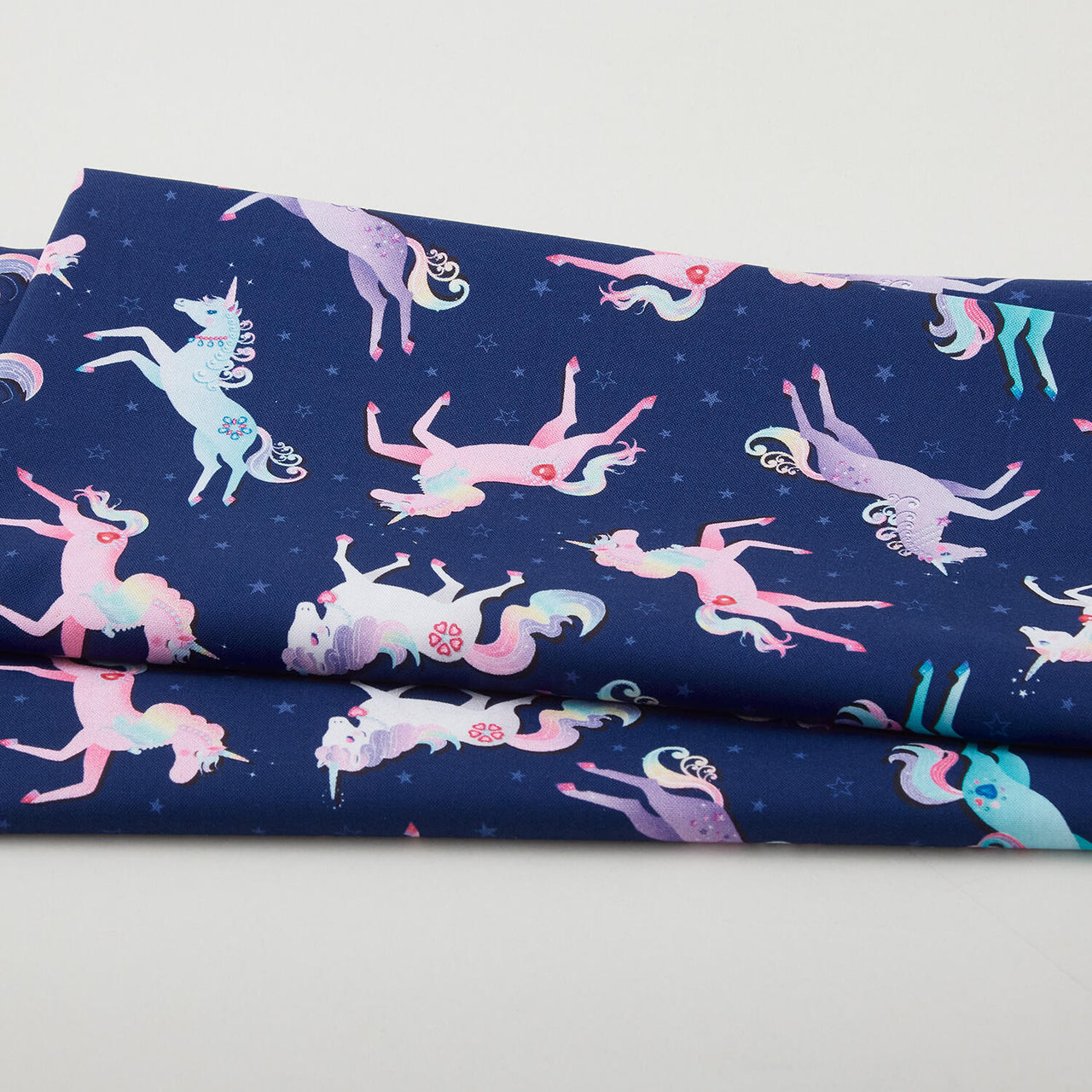 Fairytale Dreams - Magical Unicorns Navy 2 Yard Cut