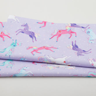 Fairytale Dreams - Magical Unicorns Lilac 2 Yard Cut
