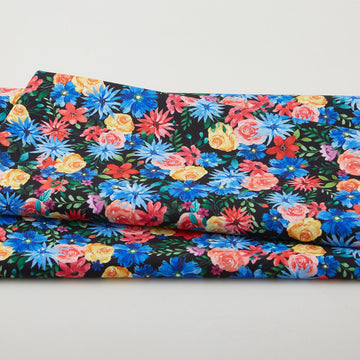 Farmers' Market - Flower Garden Black 2 Yard Cut