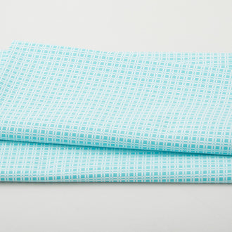 Happy Heart - Grid Turquoise 2 Yard Cut