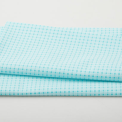 Happy Heart - Grid Turquoise 2 Yard Cut