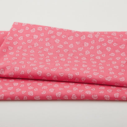 Botanical Radiants - Scalloped Flowers Bubble Gum 2 Yard Cut