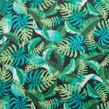 Paradise 108" Wide - Leaves of Paradise Black 3 Yard Cut