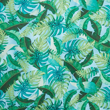 Paradise 108" Wide - Leaves of Paradise Blue/Green 3 Yard Cut
