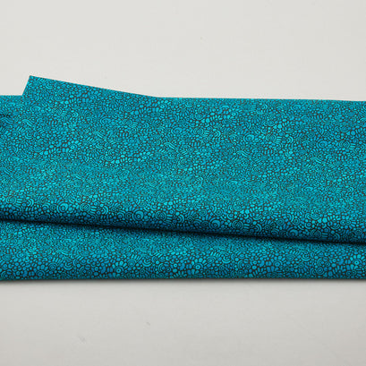 Alluring Peacock - Pebble Mosaic Dark Teal 2 Yard Cut