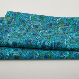 Alluring Peacock - Featherly Turquoise 2 Yard Cut