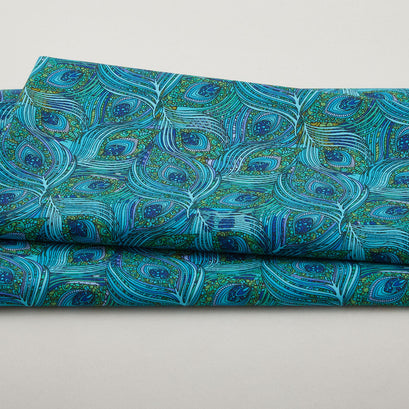 Alluring Peacock - Featherly Turquoise 2 Yard Cut