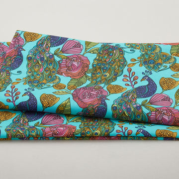 Alluring Peacock - Alluring Peacock Turquoise 2 Yard Cut