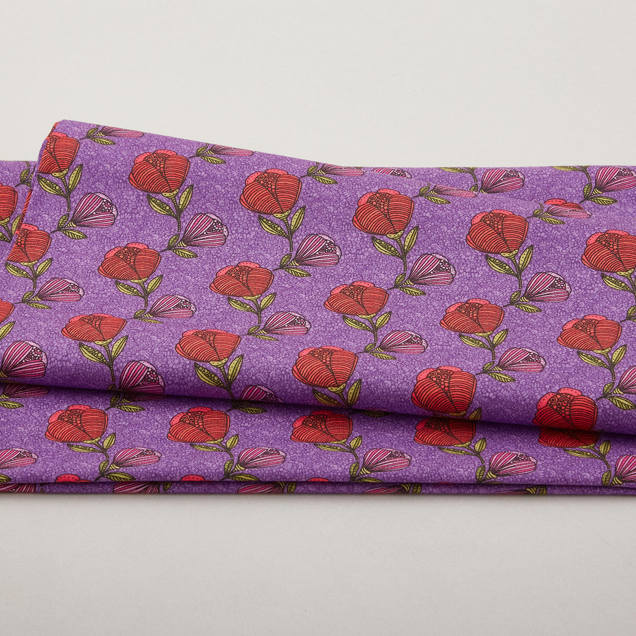 Alluring Peacock - Pebble Floral Purple 2 Yard Cut