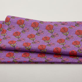 Alluring Peacock - Pebble Floral Purple 2 Yard Cut