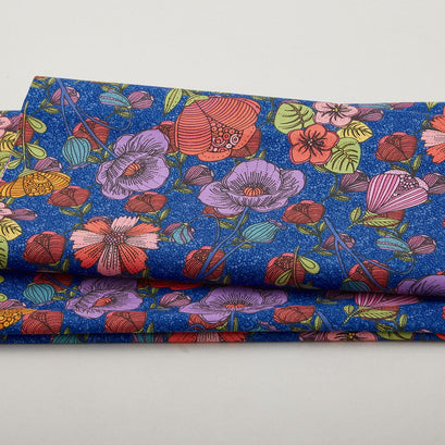 Alluring Peacock - Allure Floral Blue 2 Yard Cut