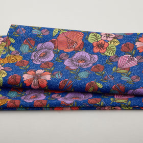 Alluring Peacock - Allure Floral Blue 2 Yard Cut