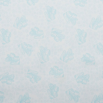 Simply Blessed - Baby Booties White/Turquoise 2 Yard Cut