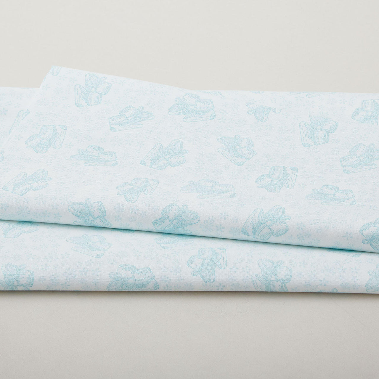 Simply Blessed - Baby Booties White/Turquoise 2 Yard Cut