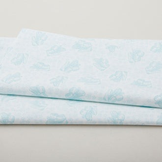 Simply Blessed - Baby Booties White/Turquoise 2 Yard Cut