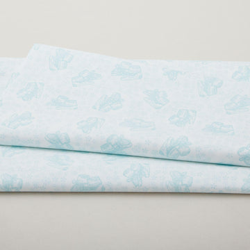 Simply Blessed - Baby Booties White/Turquoise 2 Yard Cut