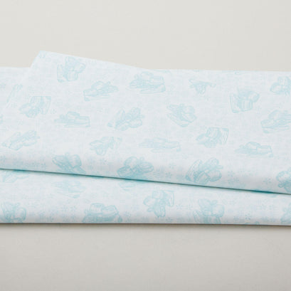 Simply Blessed - Baby Booties White/Turquoise 2 Yard Cut