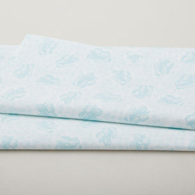 Simply Blessed - Baby Booties White/Turquoise 2 Yard Cut