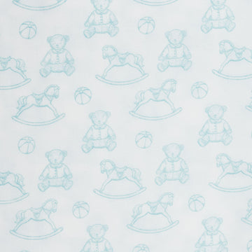Simply Blessed - Simply Loved Toys White/Turquoise 2 Yard Cut