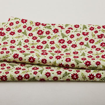 Snow Fall - Christmas Roses Holly 2 Yard Cut