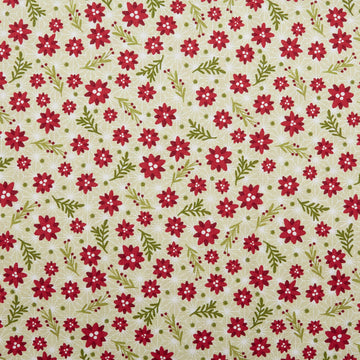 Snow Fall - Christmas Roses Holly 2 Yard Cut