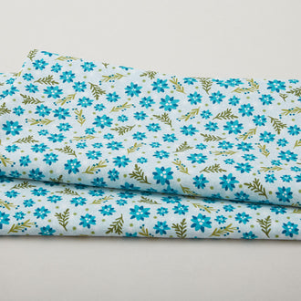 Snow Fall - Christmas Roses Aqua 2 Yard Cut