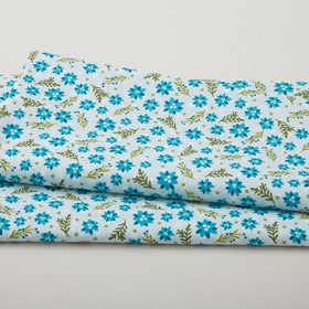 Snow Fall - Christmas Roses Aqua 2 Yard Cut