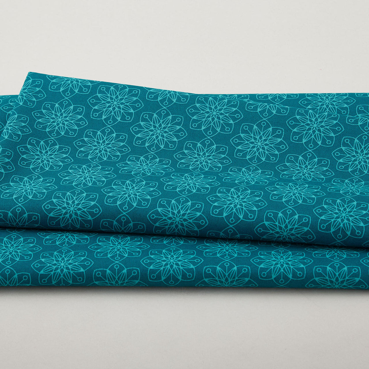 Snow Fall - Amaryllis Teal 2 Yard Cut