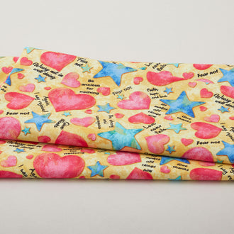 UpWords - Hearts and Stars Yellow 2 Yard Cut